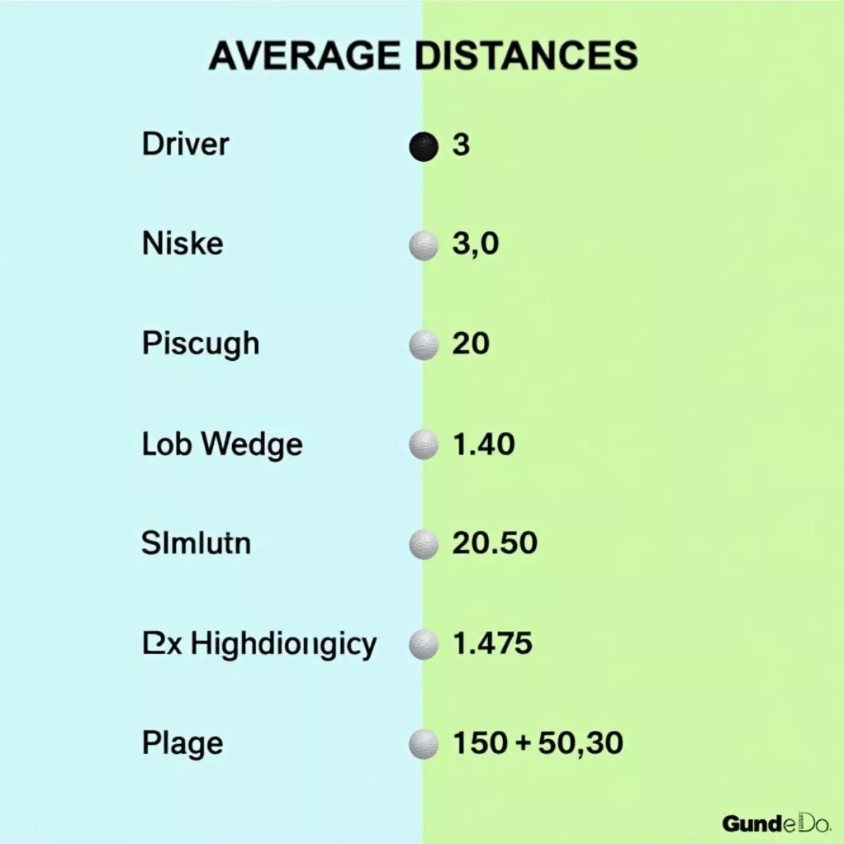 Golf Club Distance Chart