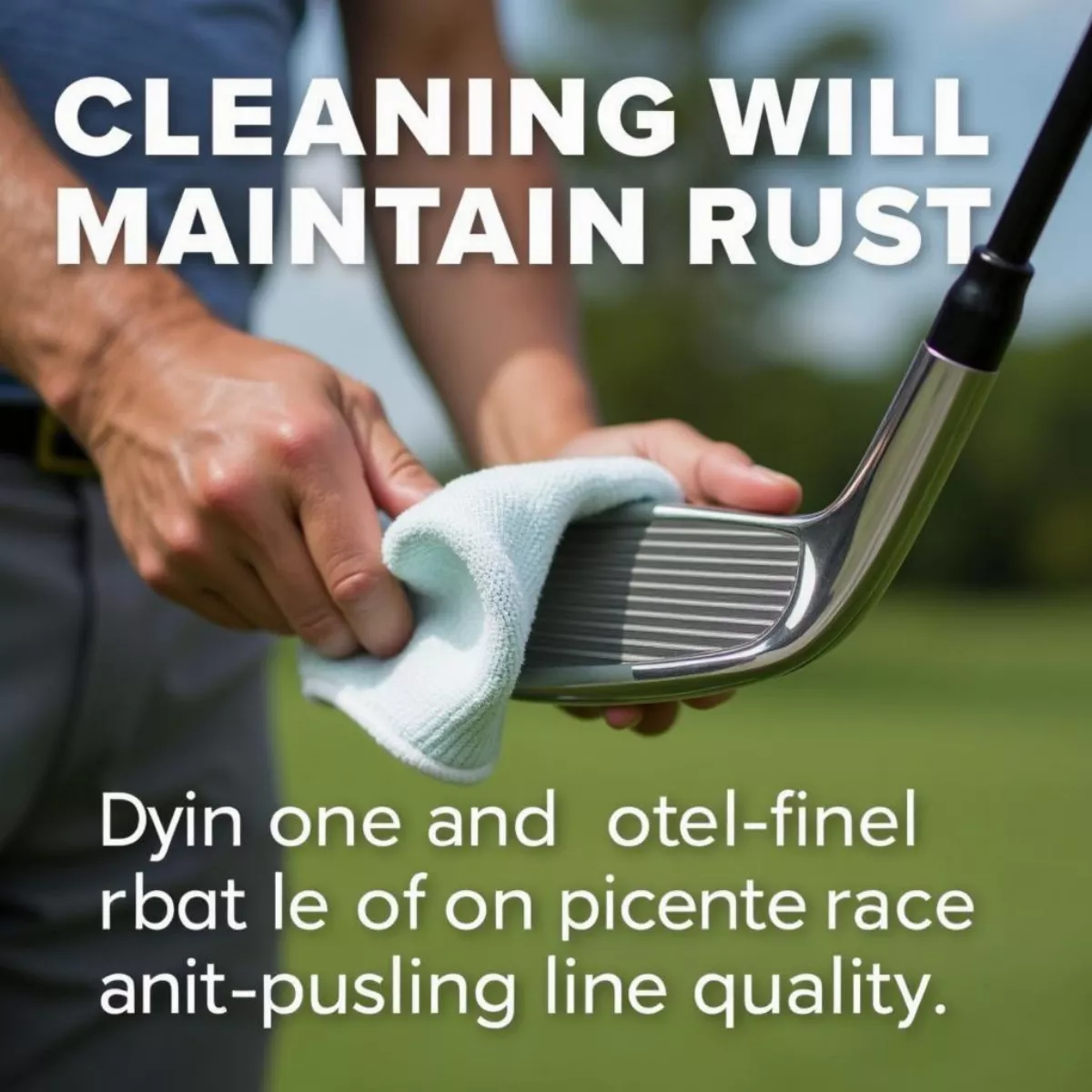 Drying Golf Club With Microfiber Cloth