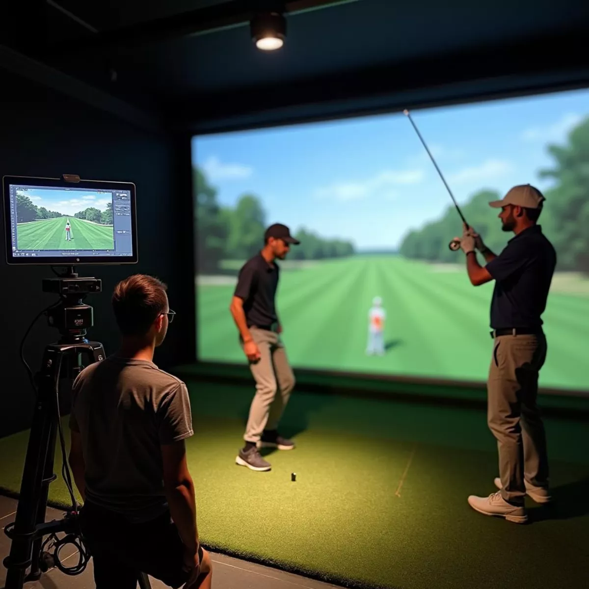 Golfer Getting Fitted For Clubs