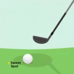 Golf club hitting golf ball illustration