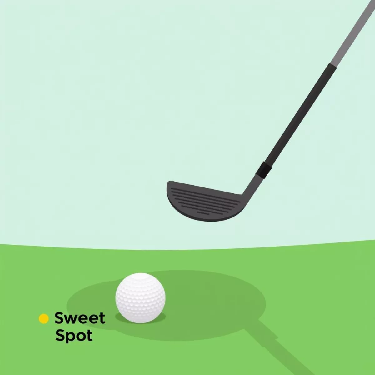 Golf Club Hitting Golf Ball Illustration