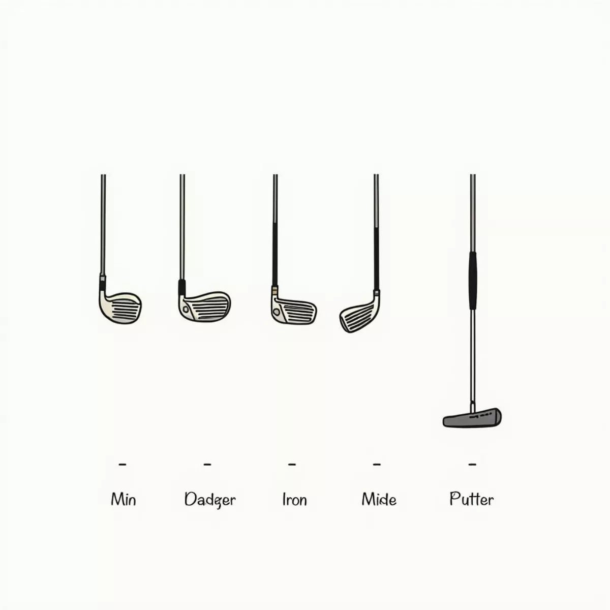 Golf Club Types Illustration