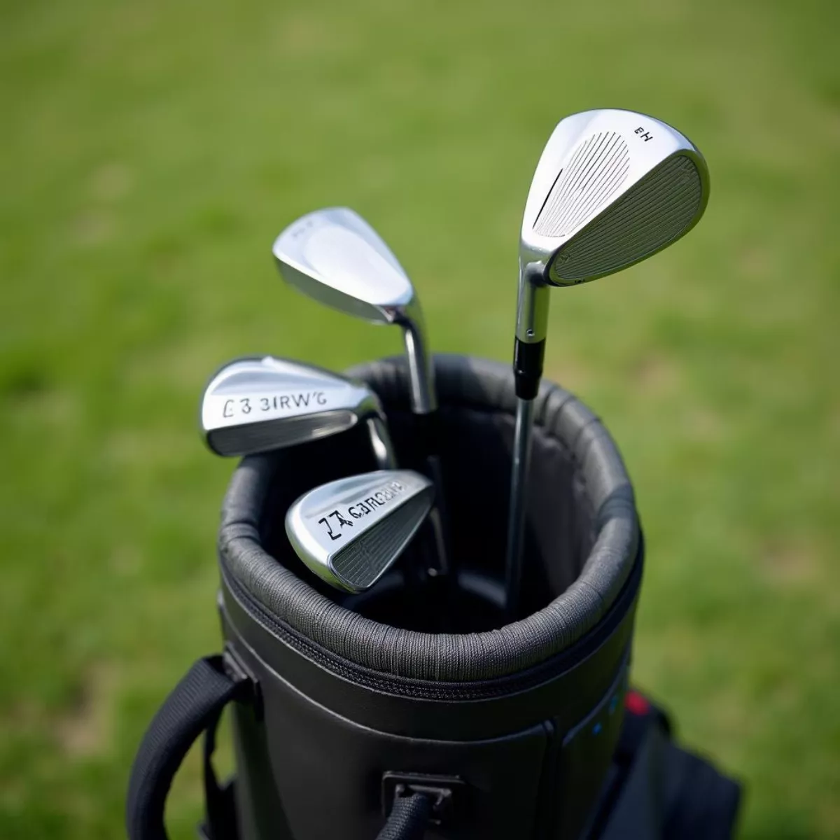 Golf Clubs And Bag On Grass