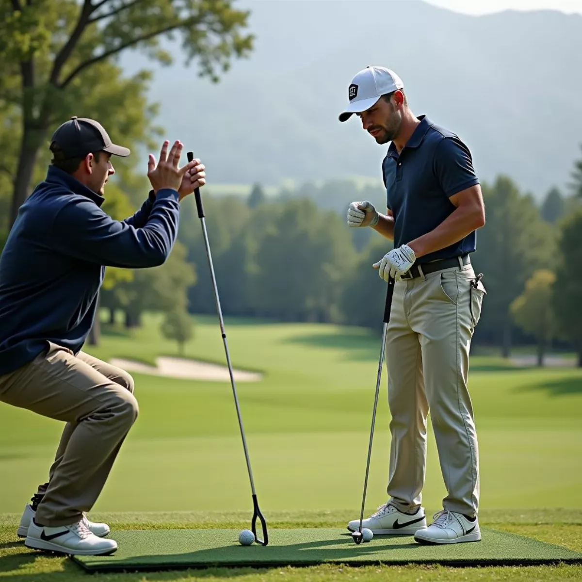 Golf Coach Giving Lesson