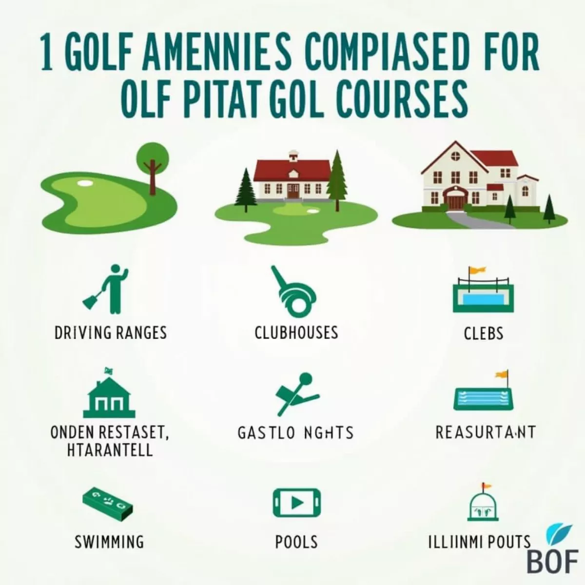 Golf Course Amenities Comparison Chart