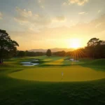 Beautiful Golf Course at Sunset