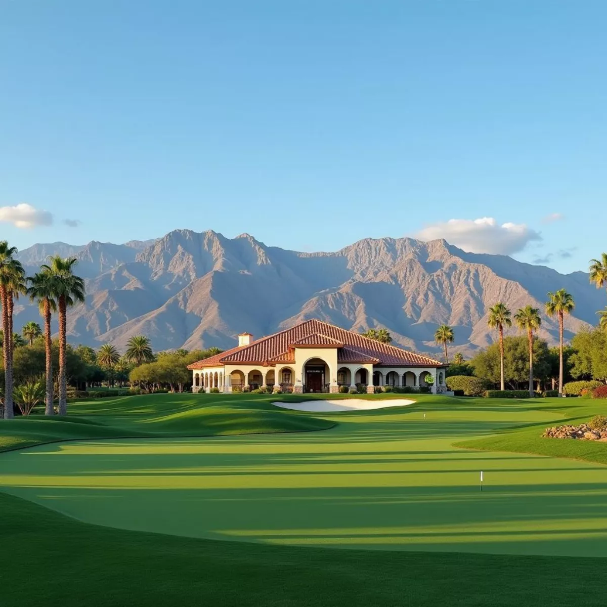 Golf Course Clubhouse With Mountain View