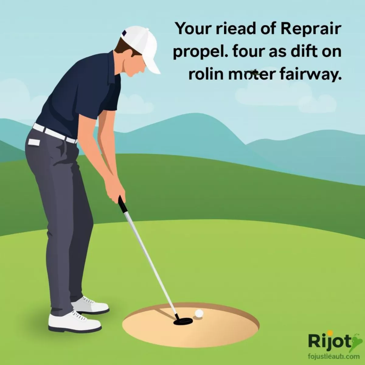 Golf Course Etiquette - Golfer Repairing Divots