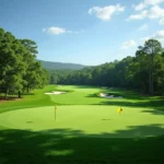 Golf Course Green Grass Flags