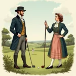 Historical Golf Course Illustration