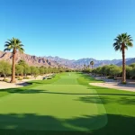 Golf course in desert landscape