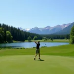 Golf course overlooking Lake Glenville