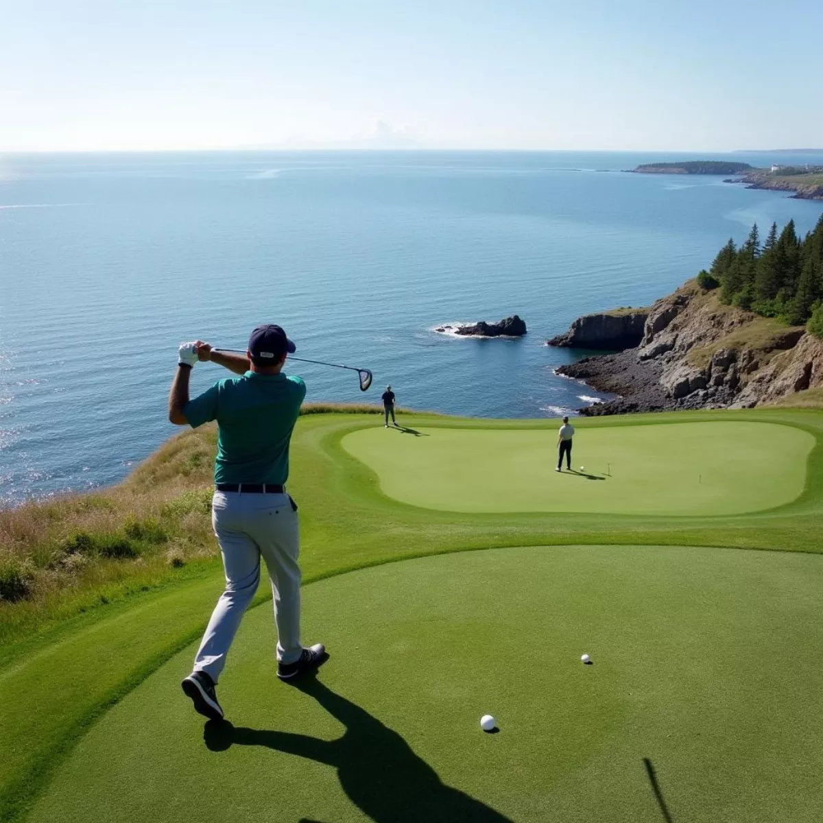 Golf Course On Lake Superior Shoreline