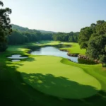 Scenic golf course landscape