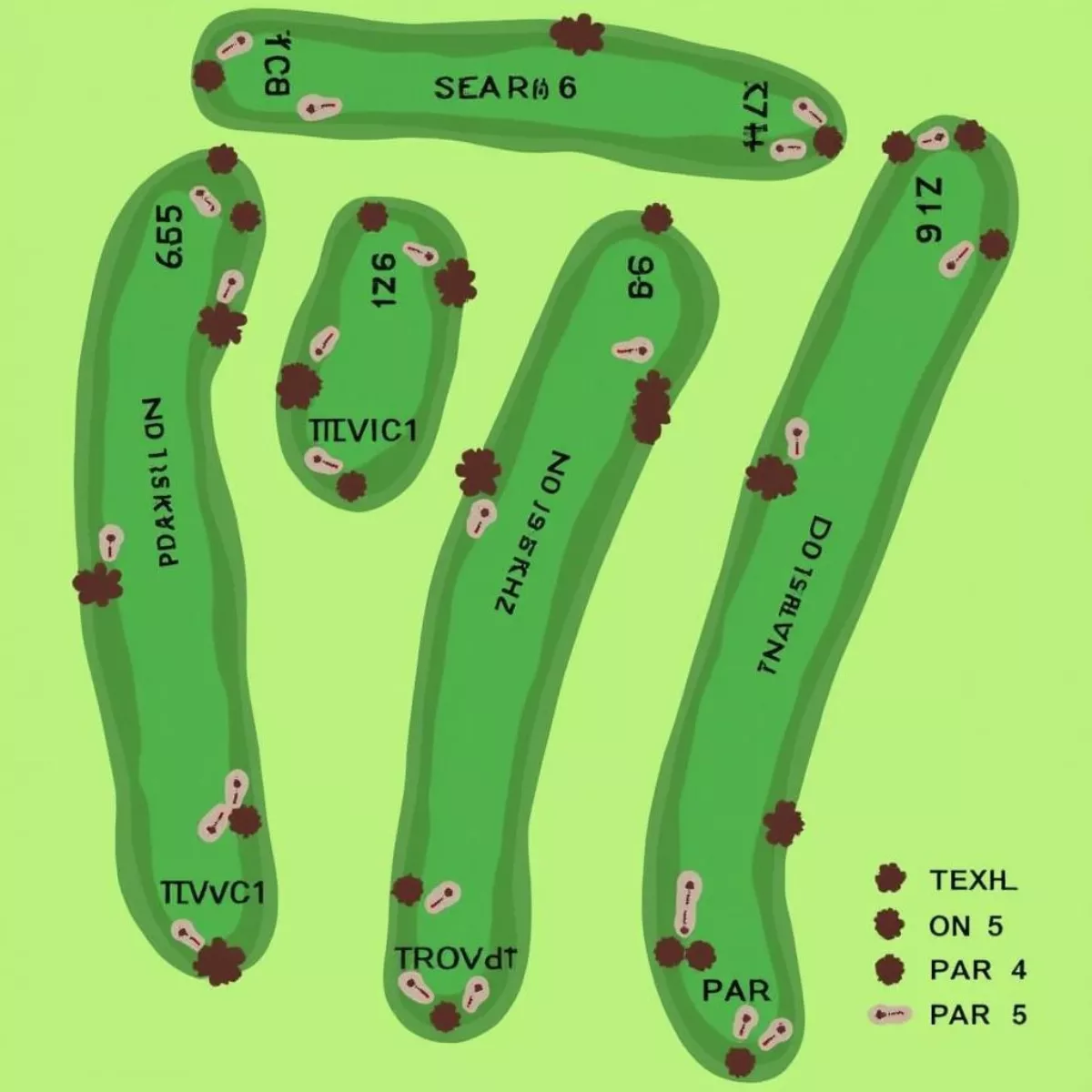 Golf Course Layout With Par Information