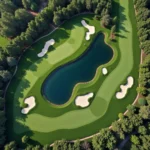 Golf course layout from above