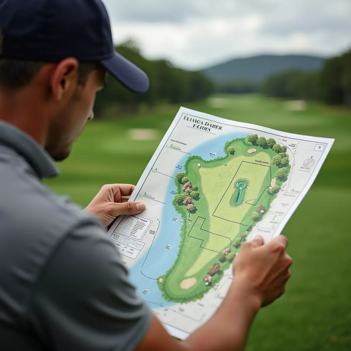 Golfer Planning Course Strategy