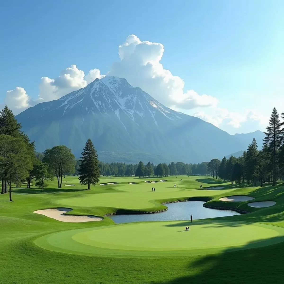 Golf Course With A Mountain View