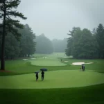 Golf Course On A Rainy Day