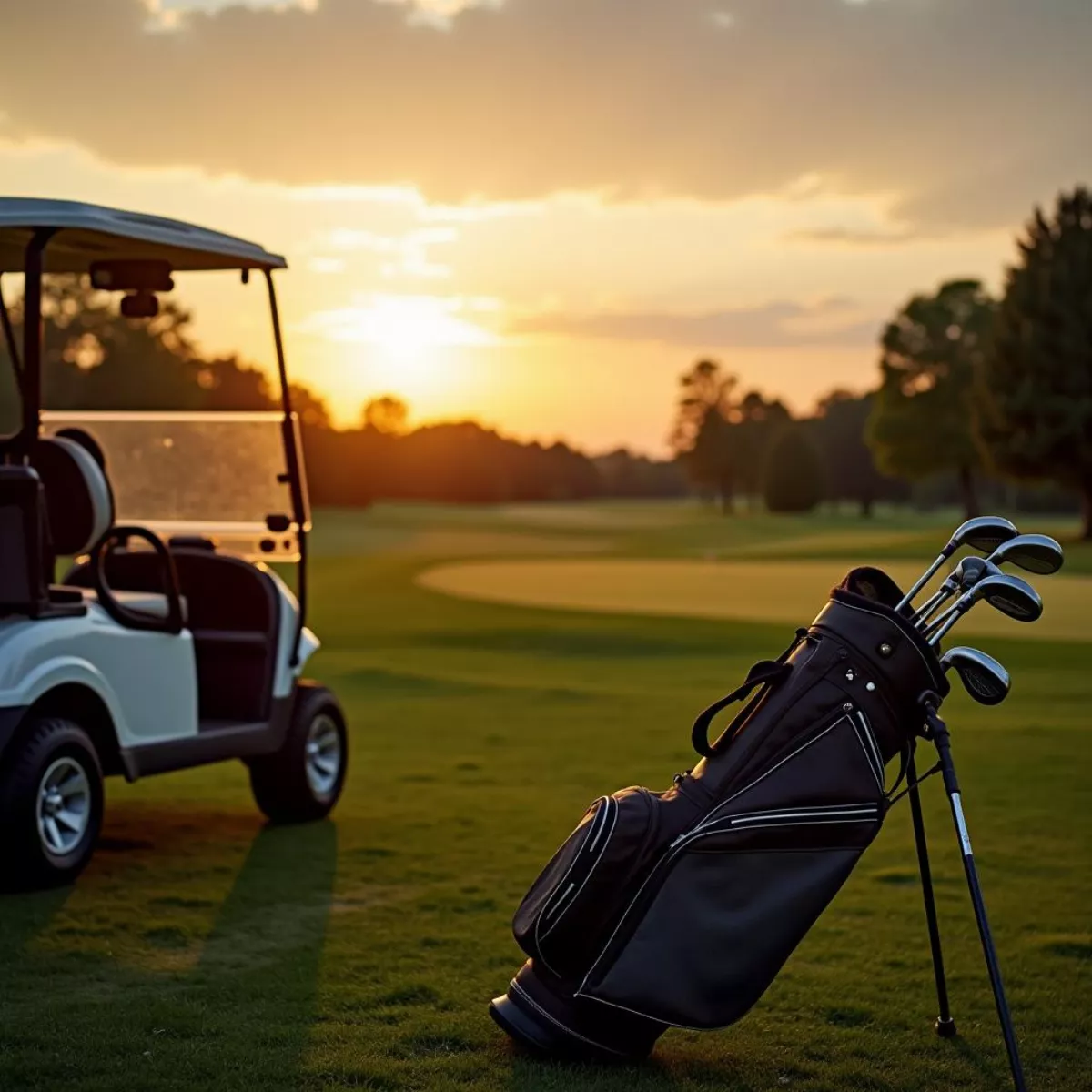 Golf Course At Sunset