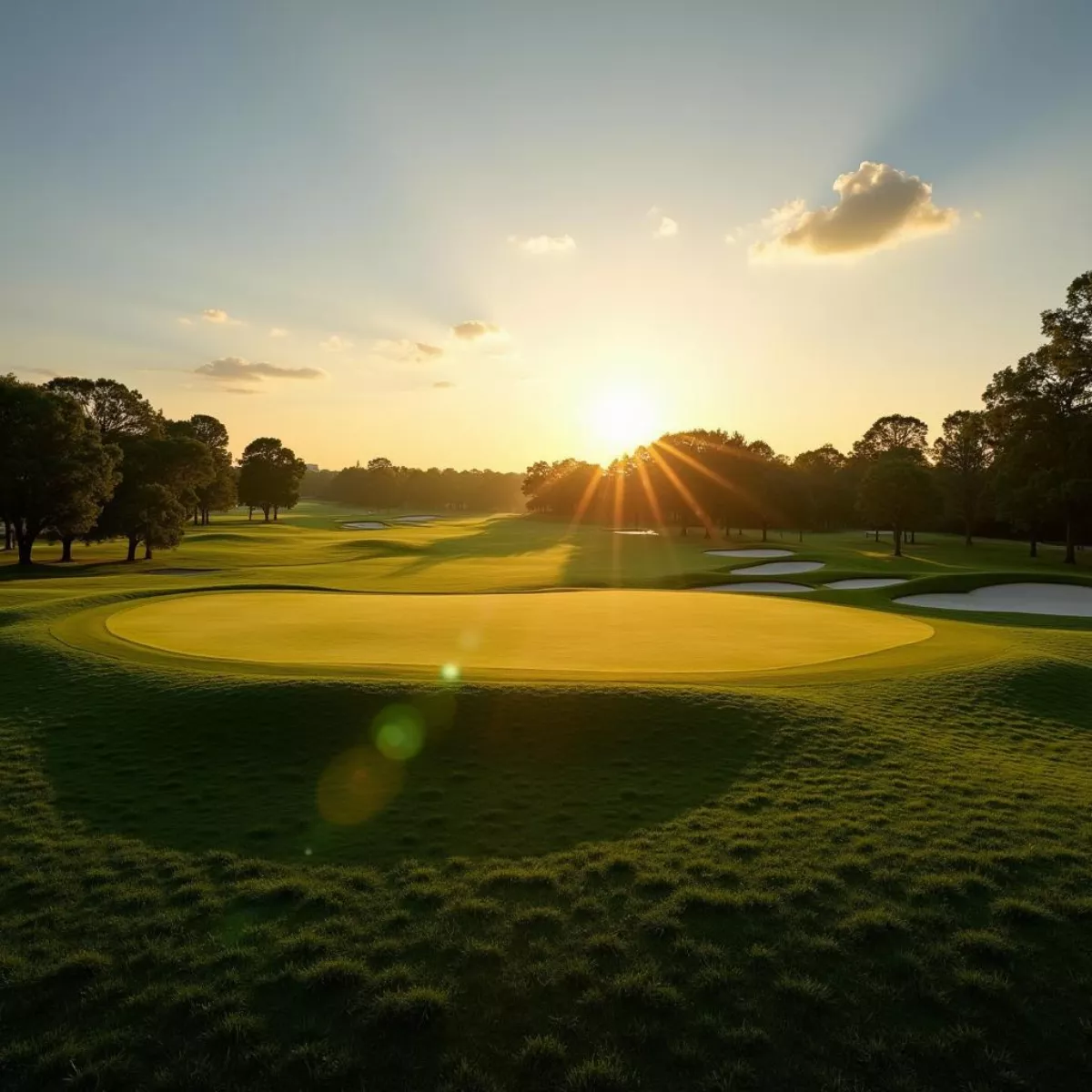 Sunset Over Golf Course