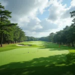 Golf course on a windy day