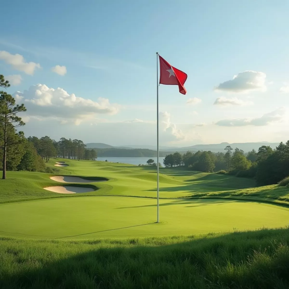 Golf Course And Flag