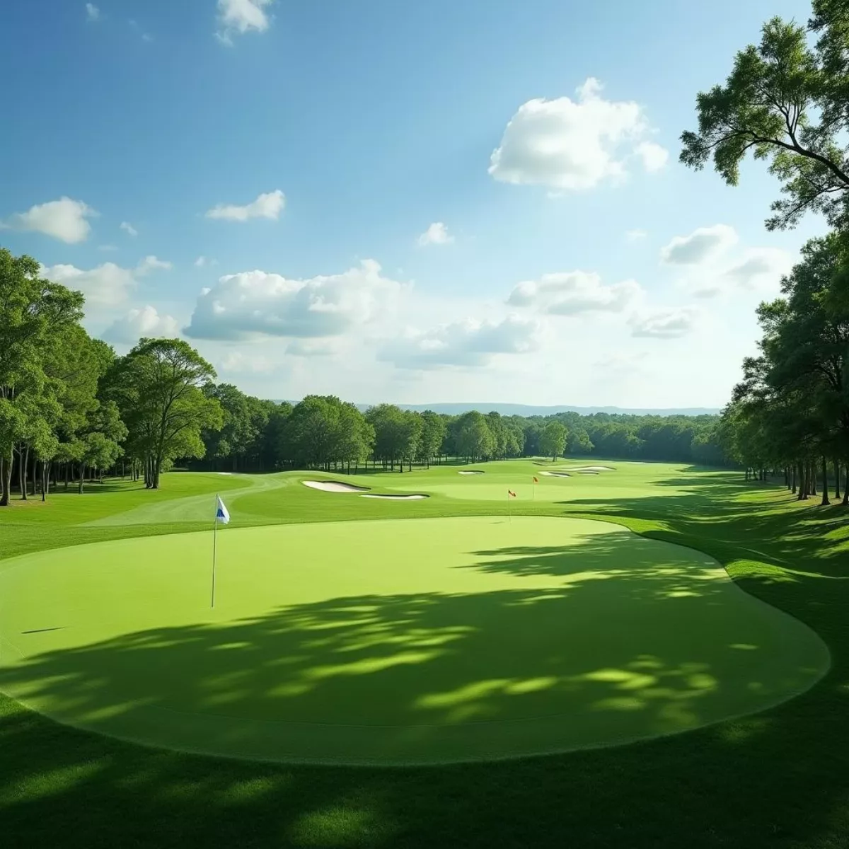 Golf Course With Flags