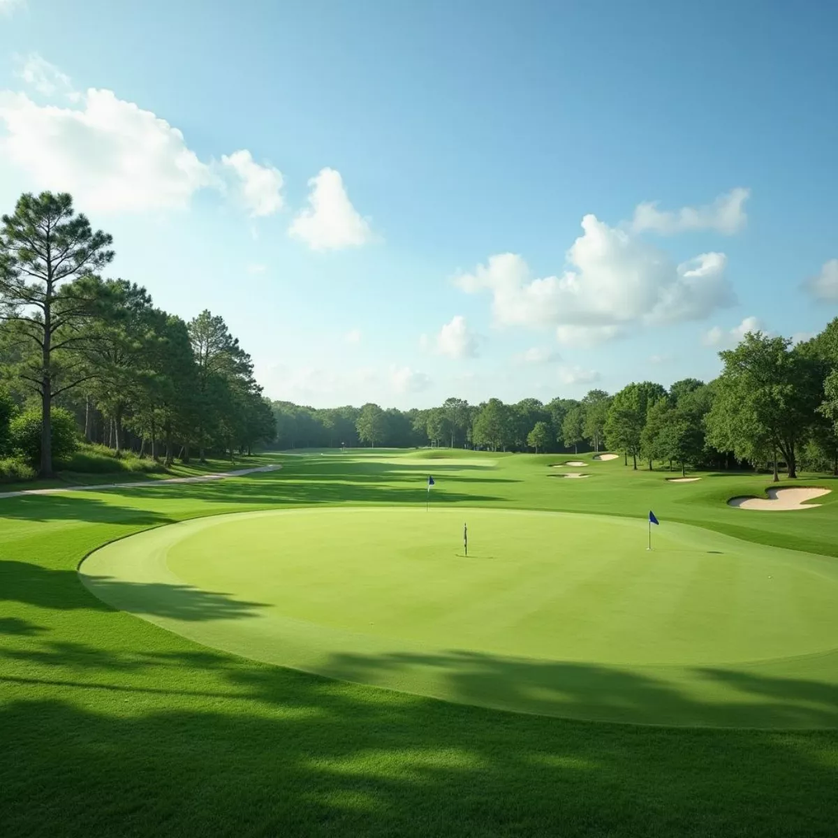 Golf Course With Flags