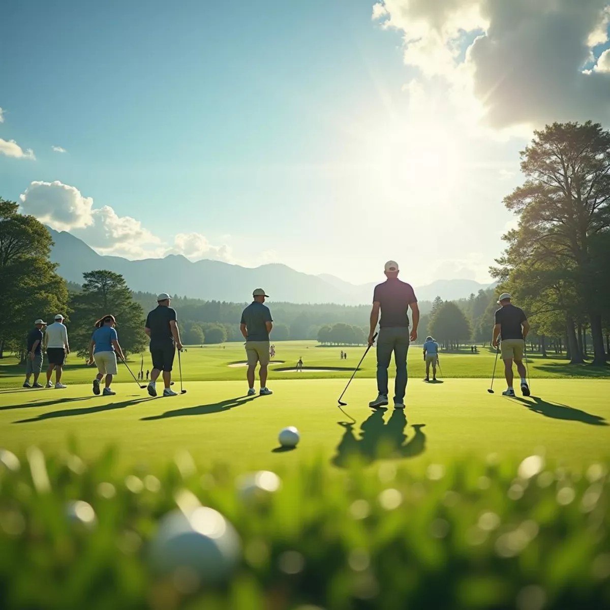 Golf Course With Players Of Different Skill Levels