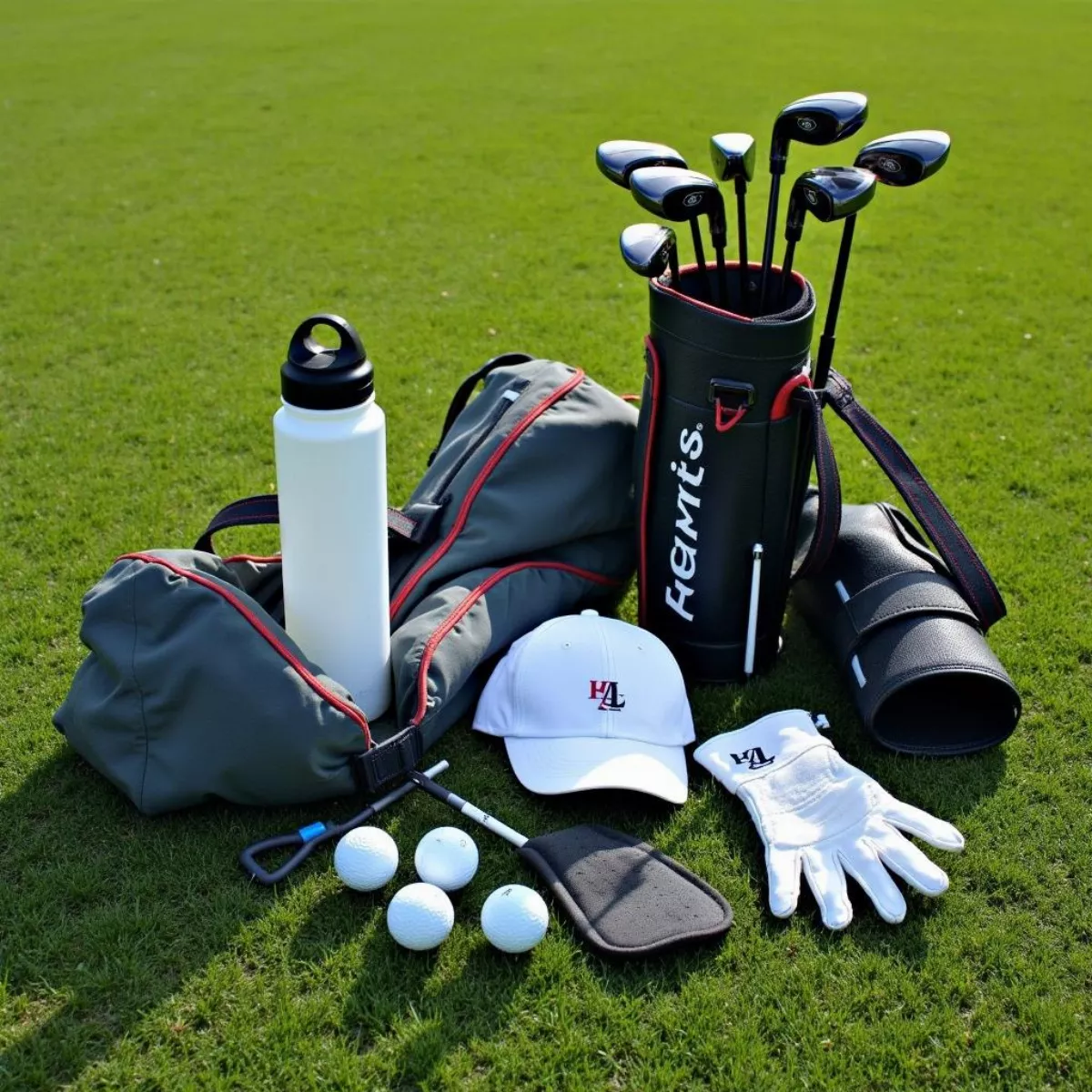 Golf Equipment On Green Grass