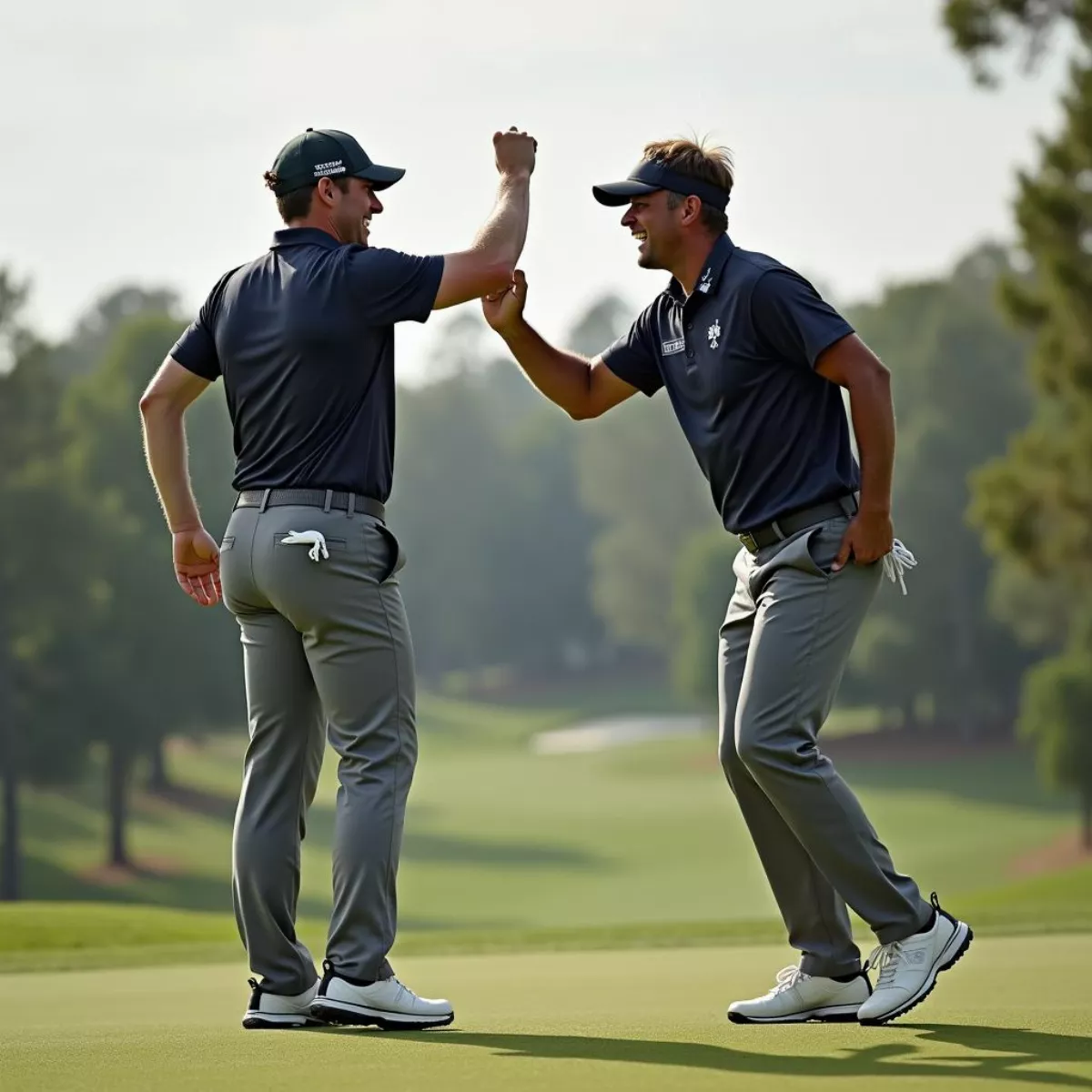 Golfers Celebrating A Win