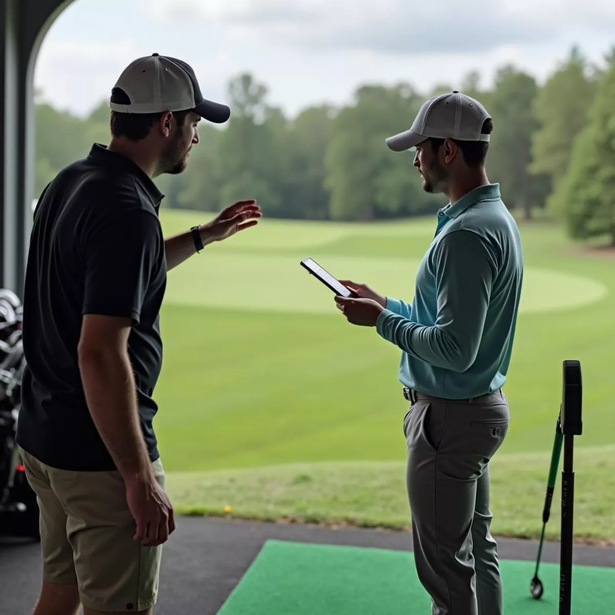 Golf Instructor Providing Personalized Feedback