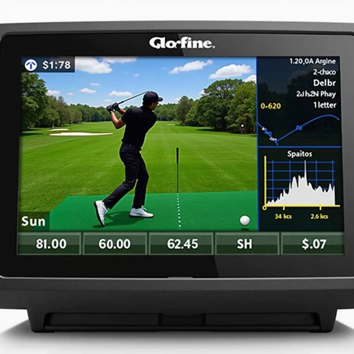 Launch Monitor Displaying Ball Flight Data