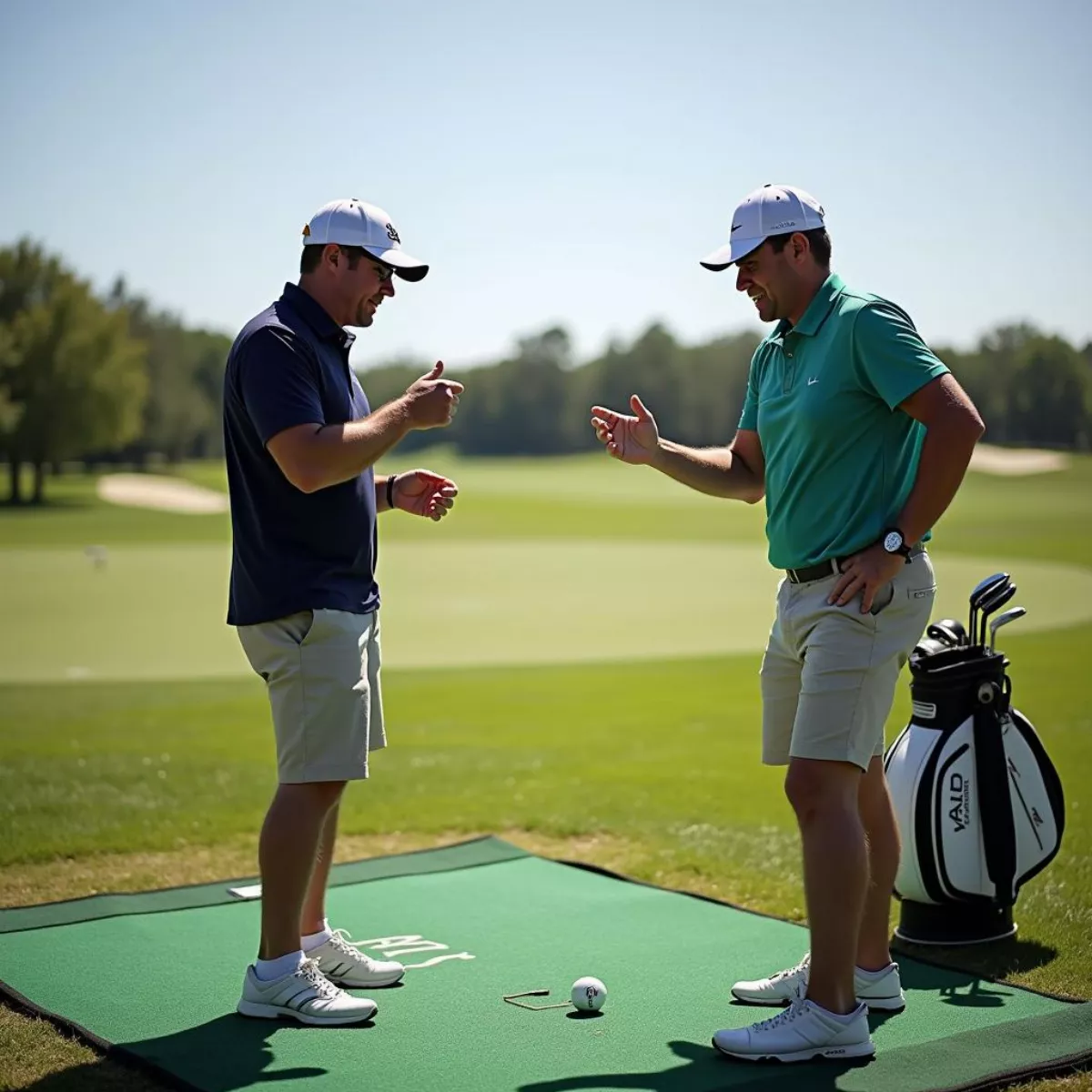 Golfer Taking Lesson From Instructor