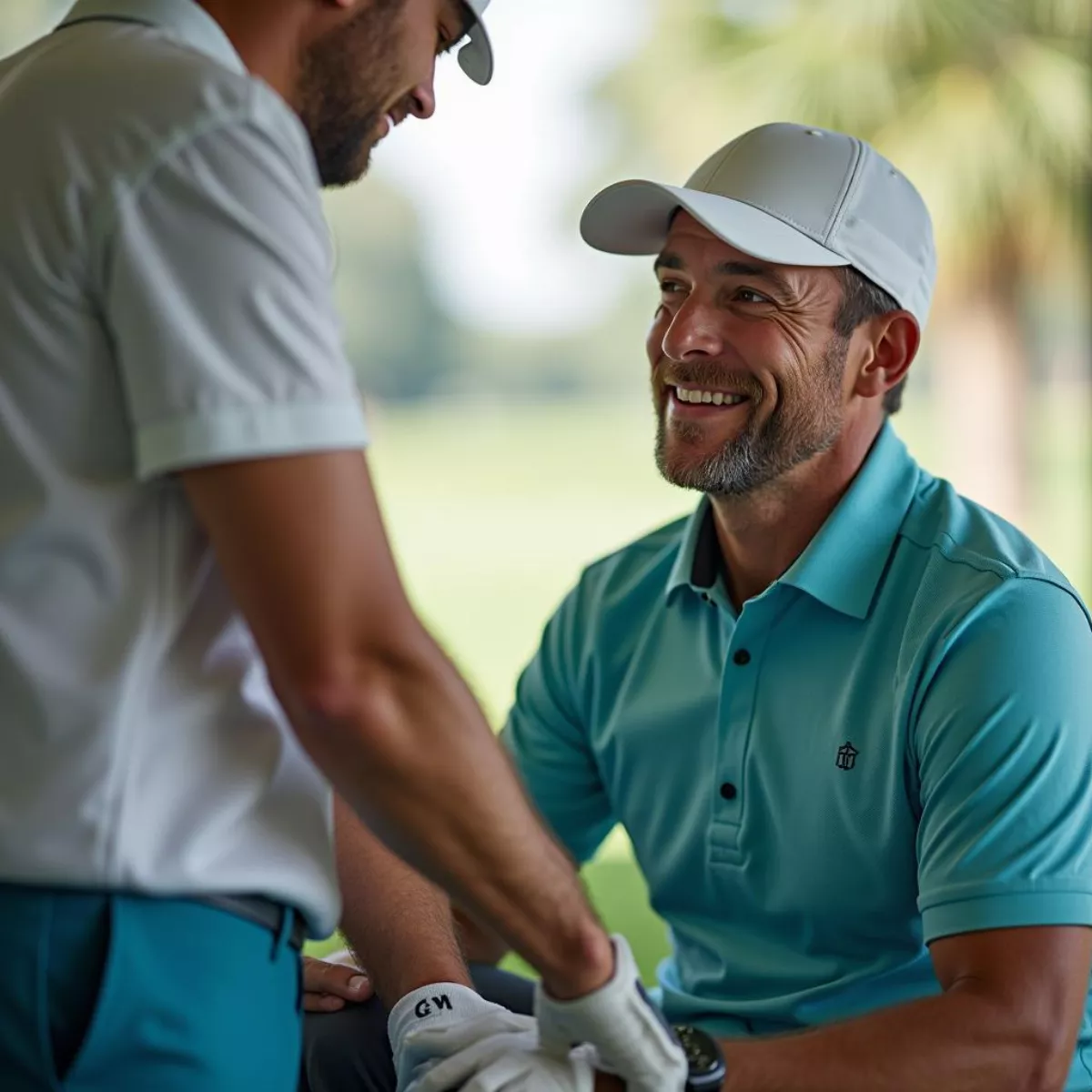 Golfer Receiving Physiotherapy Treatment