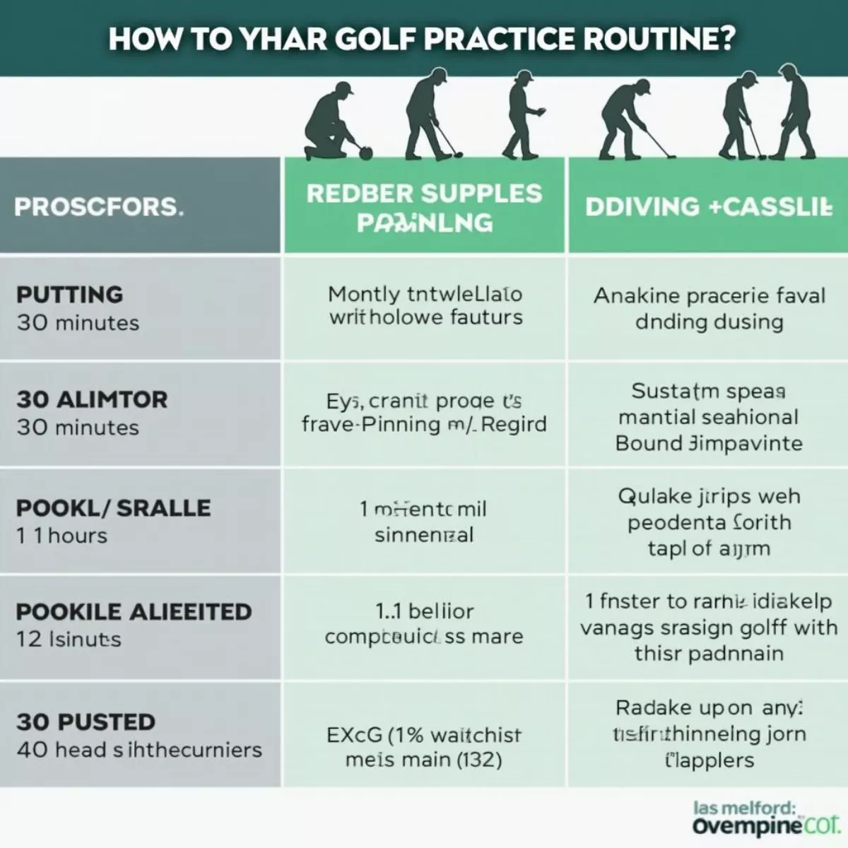 Golf Practice Routine Table