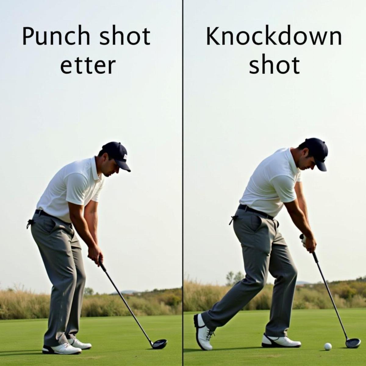 Golfer Executing A Punch Or Knockdown Shot In Windy Conditions