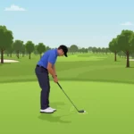 Golfer Setting Up for a Putt
