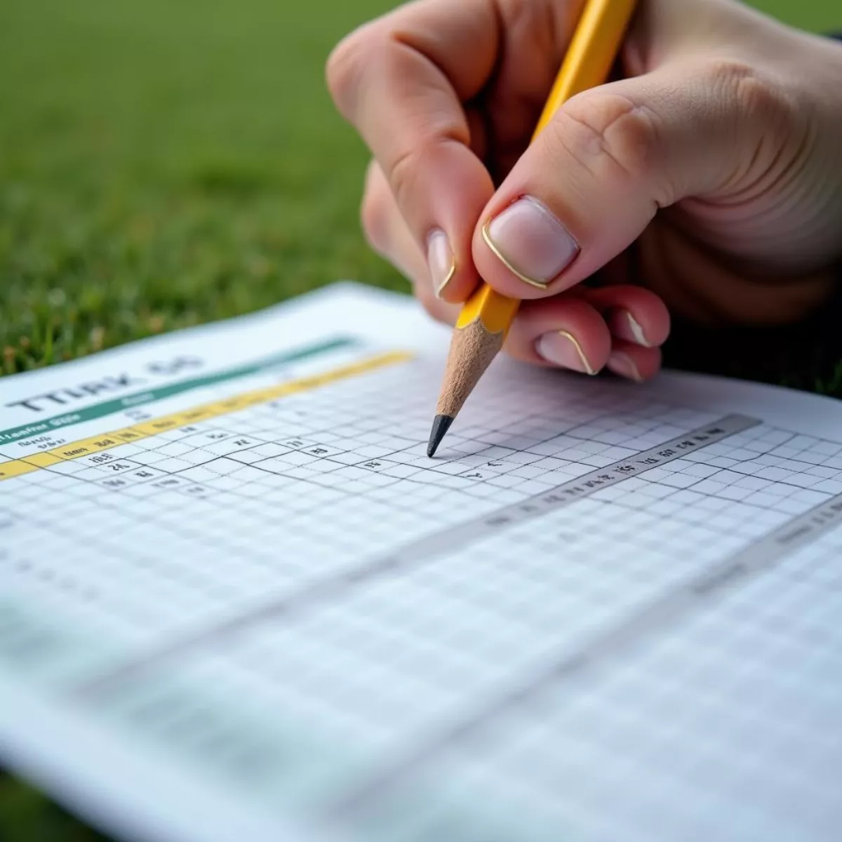 Recording Golf Score On A Scorecard