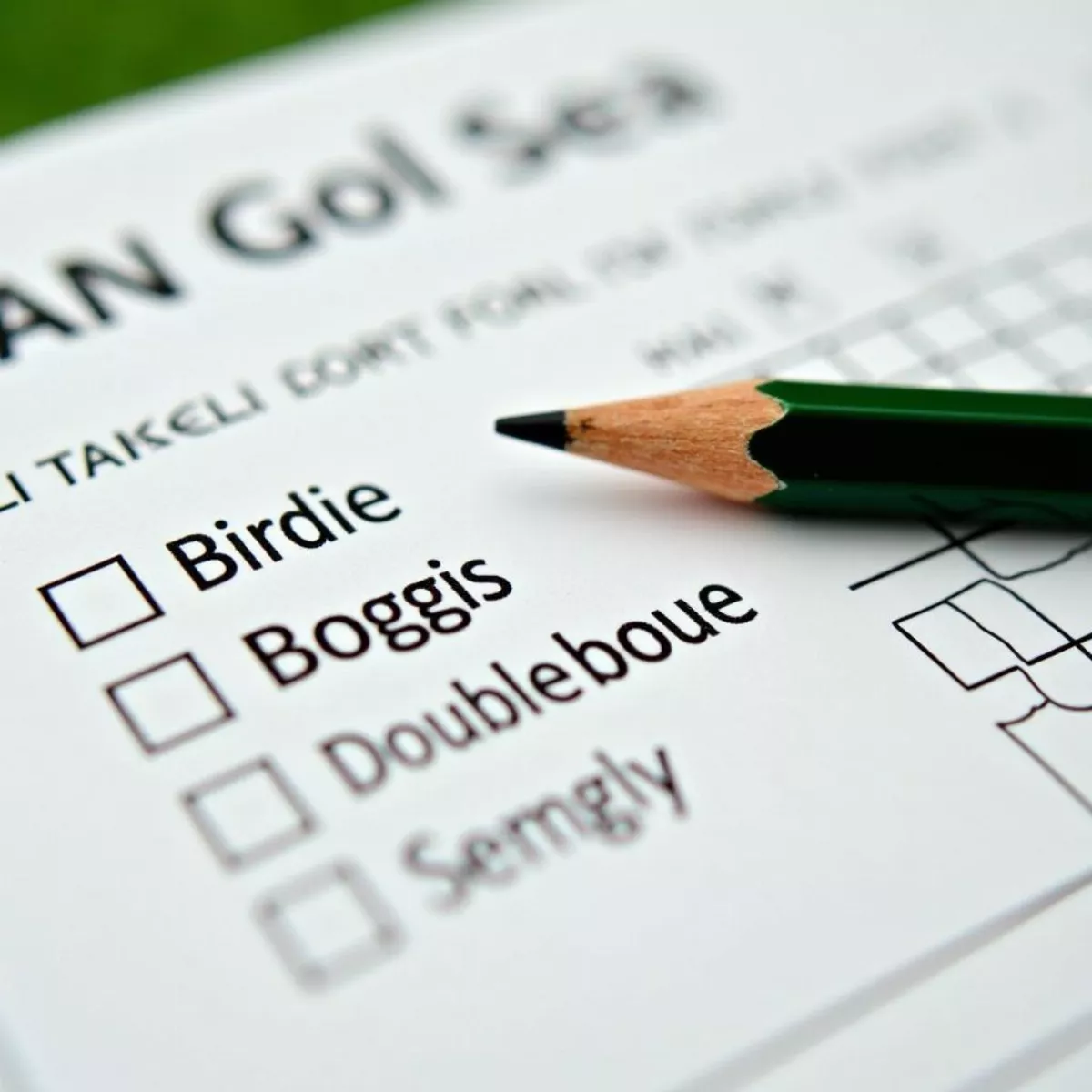 Golf Scorecard And Pencil