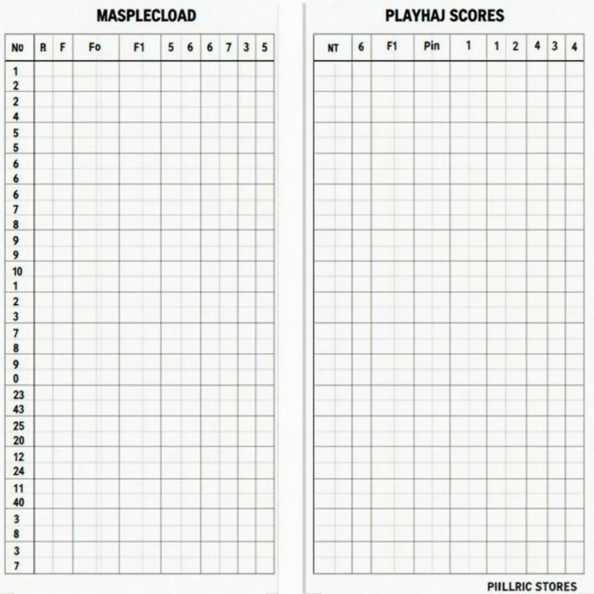 Golf Scorecard Example