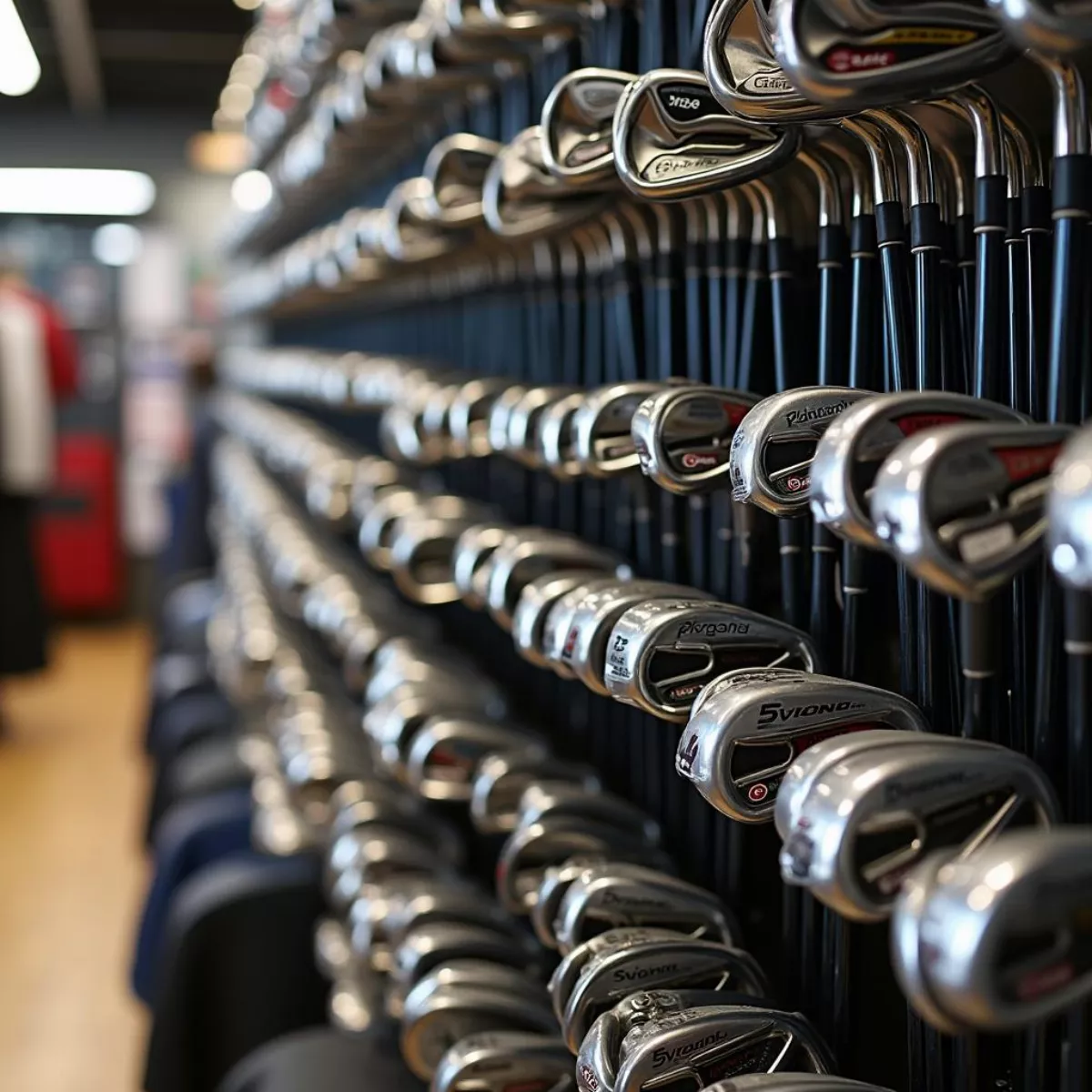 Golf Clubs On Display In A Shop