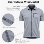 Golf short sleeve wind jacket features