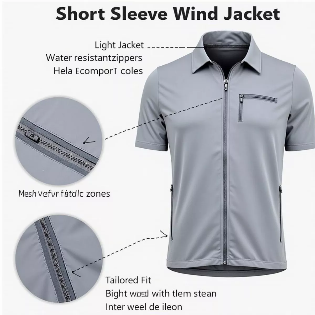 Golf Short Sleeve Wind Jacket Features