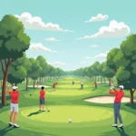 Golf Shotgun Start Illustration