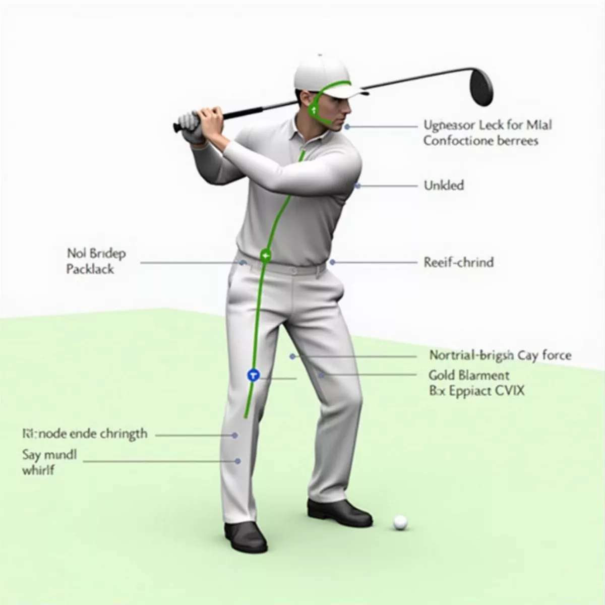 Illustration Of Golf Swing Biomechanics