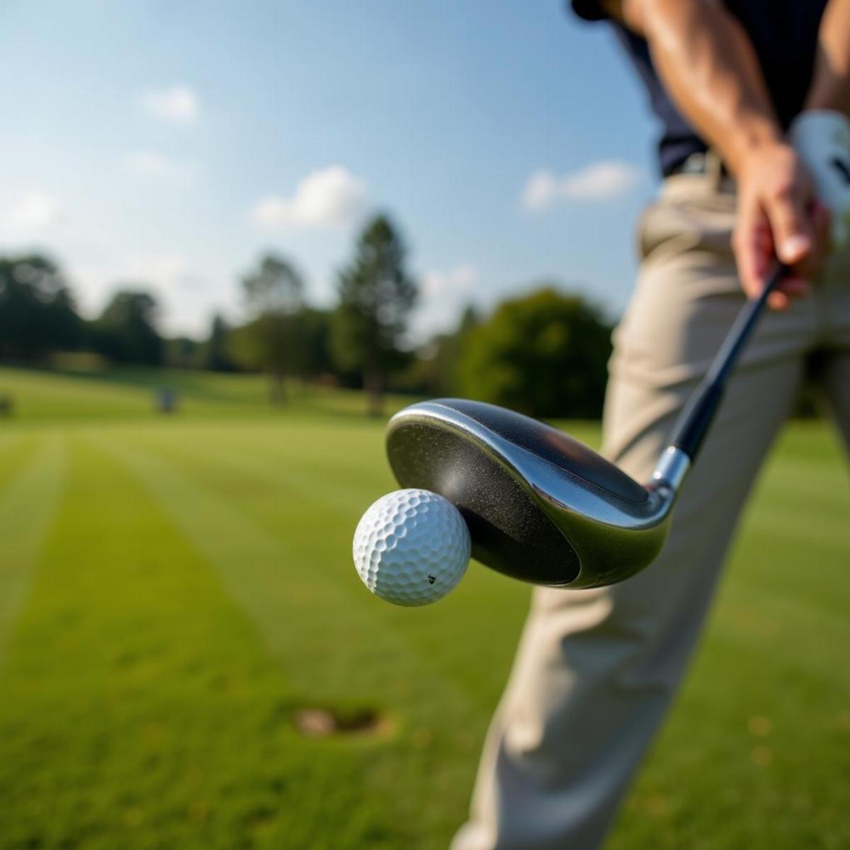 Golfer Taking A Swing