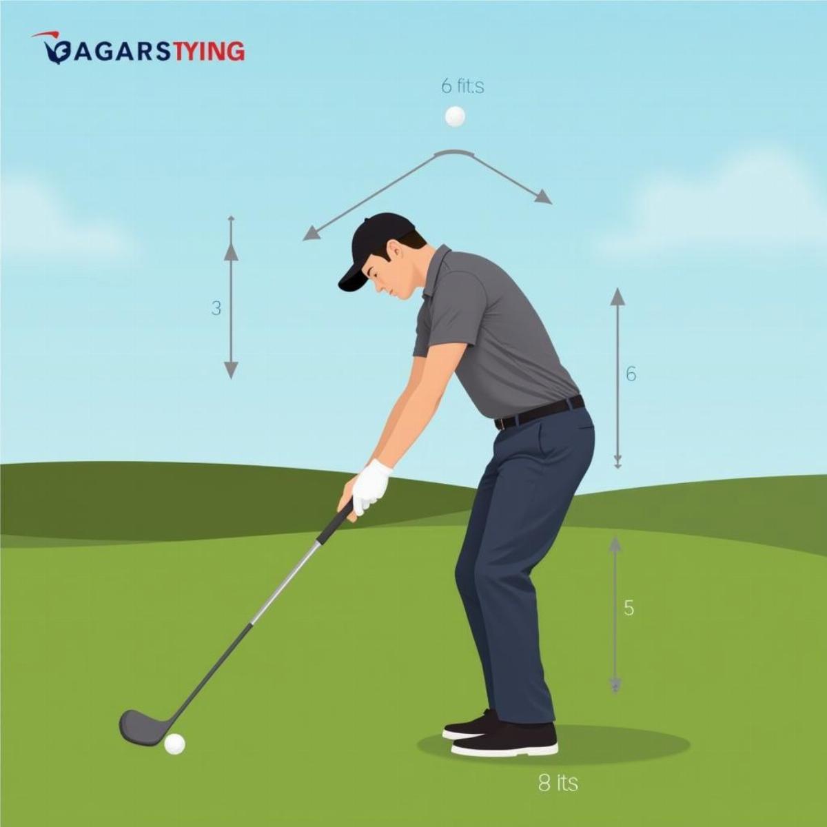 Golfer Executing a Swing for a Low Trajectory Shot