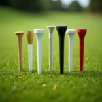 Various Golf Tees on Green Grass